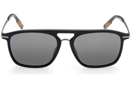 Okulary przeciwsłoneczne Zegna EZ0183 01C Kwadratowe Czarne