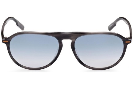 Okulary przeciwsłoneczne Zegna EZ0202 52X Pilotki (Aviator) Havana