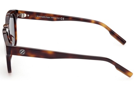 Okulary przeciwsłoneczne Zegna EZ0195 52N Okrągłe Havana