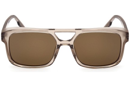 Okulary przeciwsłoneczne Zegna EZ0209 50E Kwadratowe Beżowe
