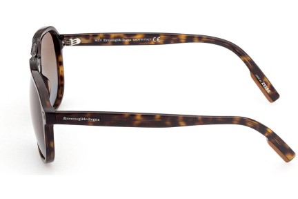 Okulary przeciwsłoneczne Zegna EZ0149 52F Pilotki (Aviator) Havana