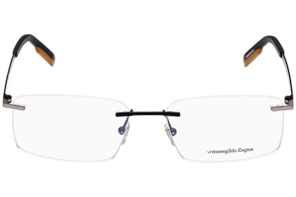 Okulary korekcyjne Zegna EZ5219 002 Prostokątne Czarne