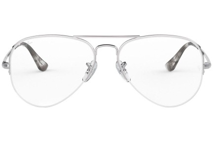 Okulary korekcyjne Ray-Ban Aviator Gaze RX6589 2501 Pilotki (Aviator) Srebrne