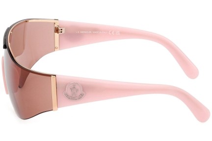 Okulary przeciwsłoneczne Moncler ML0247 72E Pojedyncze | Shield Różowe