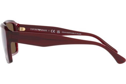 Okulary przeciwsłoneczne Emporio Armani EA4186 507573 Prostokątne Czerwone