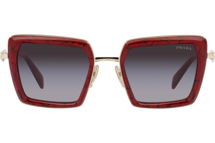 Okulary przeciwsłoneczne Prada PR55ZS 15D09S Kwadratowe Czerwone