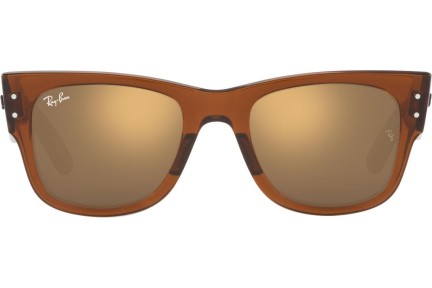 Okulary przeciwsłoneczne Ray-Ban Mega Wayfarer RB0840S 663693 Kwadratowe Brązowe