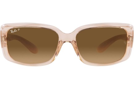 Okulary przeciwsłoneczne Ray-Ban RB4389 6644M2 Polarized Prostokątne Brązowe