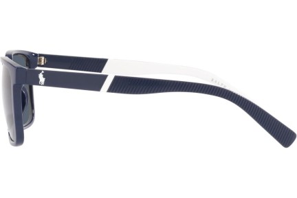 Okulary przeciwsłoneczne Polo Ralph Lauren PH4189U 562087 Prostokątne Niebieskie