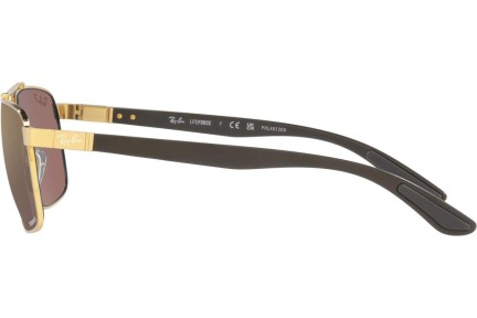 Okulary przeciwsłoneczne Ray-Ban Chromance Collection RB3701 001/6B Polarized Prostokątne Złote