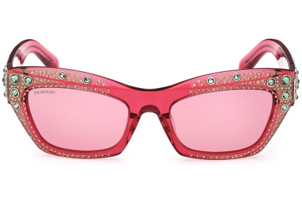 Okulary przeciwsłoneczne Swarovski SK0380 72S Kocie oczy Różowe