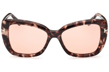 Okulary przeciwsłoneczne Tom Ford FT1008 55Y Kocie oczy Havana