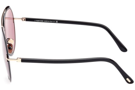 Okulary przeciwsłoneczne Tom Ford FT1007 01Y Okrągłe Czarne
