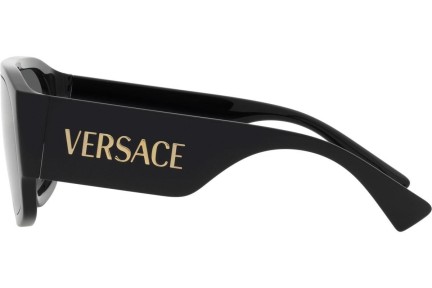 Sluneční brýle Versace Logo Aviator VE4439 GB1/87 Jednolité | Shield Černé