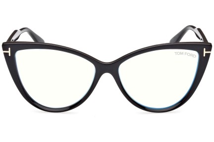 Okulary korekcyjne Tom Ford FT5843-B 001 Kocie oczy Czarne