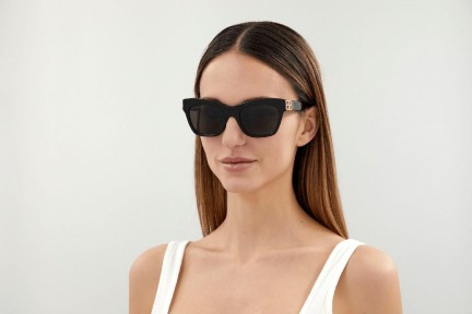 Okulary przeciwsłoneczne Balenciaga BB0132S 001 Kocie oczy Czarne