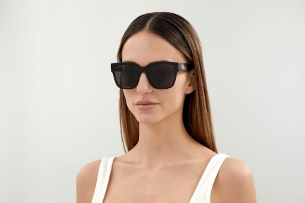 Okulary przeciwsłoneczne Balenciaga BB0056S 001 Kwadratowe Czarne