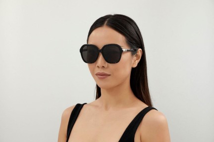 Okulary przeciwsłoneczne Balenciaga BB0184SA 001 Kwadratowe Czarne