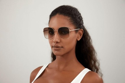 Okulary przeciwsłoneczne Gucci GG1143S 002 Oversize Złote