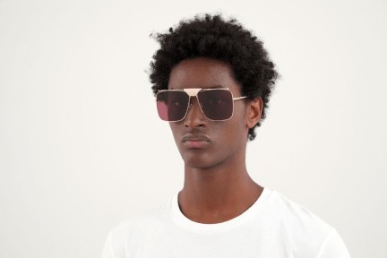 Okulary przeciwsłoneczne Alexander McQueen AM0318S 003 Kwadratowe Złote