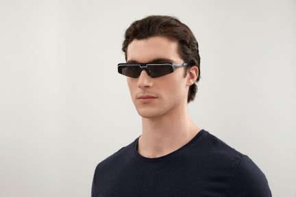 Okulary przeciwsłoneczne Balenciaga BB0003S 001 Pojedyncze | Shield Czarne