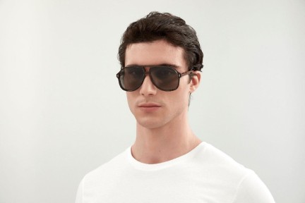 Okulary przeciwsłoneczne Gucci GG1042S 003 Pilotki (Aviator) Niebieskie