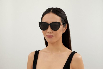 Okulary przeciwsłoneczne Balenciaga BB0103SA 001 Kocie oczy Czarne