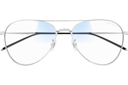 Okulary przeciwsłoneczne Mont Blanc MB0128S 009 blue-light [non-prescription] Pilotki (Aviator) Srebrne