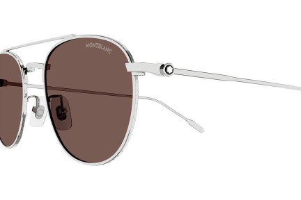 Okulary przeciwsłoneczne Mont Blanc MB0211S 006 Okrągłe Srebrne