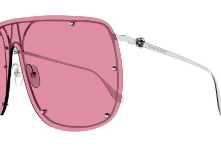 Okulary przeciwsłoneczne Alexander McQueen AM0313S 003 Pojedyncze | Shield Srebrne