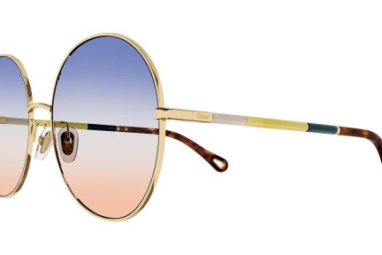 Okulary przeciwsłoneczne Chloe CH0112S 003 Okrągłe Złote