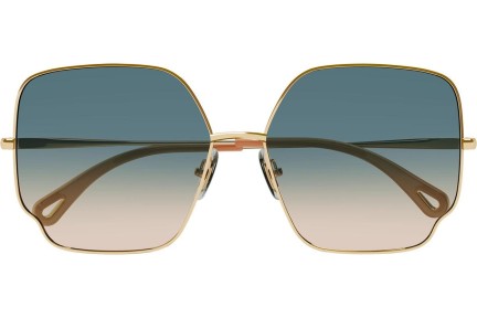 Okulary przeciwsłoneczne Chloe CH0092S 003 Oversize Złote
