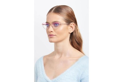 Okulary korekcyjne Chiara Ferragni CF1022/BB JTG/7M blue-light [non-prescription] Kocie oczy Złote