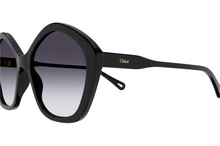 Okulary przeciwsłoneczne Chloe CH0082S 005 Nieregularny Czarne