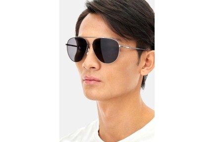 Okulary przeciwsłoneczne BOSS BOSS1296/F/S R80/M9 Polarized Pilotki (Aviator) Srebrne