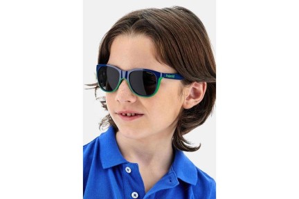 Okulary przeciwsłoneczne Polaroid Junior PLD8043/S RNB/M9 Polarized Okrągłe Niebieskie