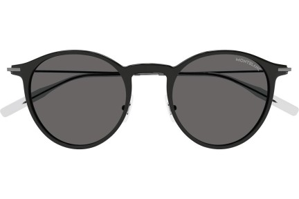 Okulary przeciwsłoneczne Mont Blanc MB0097S 005 Okrągłe Czarne