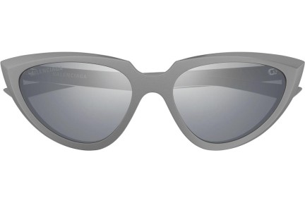 Okulary przeciwsłoneczne Balenciaga BB0182S 004 Kocie oczy Srebrne