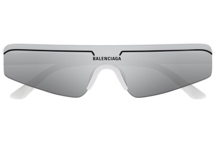 Okulary przeciwsłoneczne Balenciaga BB0003S 002 Pojedyncze | Shield Białe