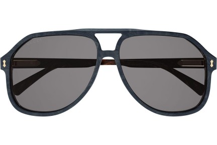 Okulary przeciwsłoneczne Gucci GG1042S 003 Pilotki (Aviator) Niebieskie
