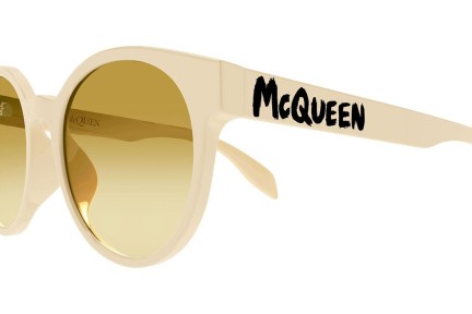 Okulary przeciwsłoneczne Alexander McQueen AM0349SA 004 Okrągłe Beżowe