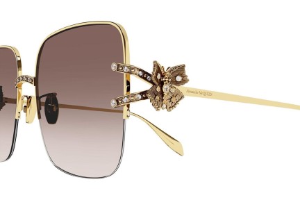 Okulary przeciwsłoneczne Alexander McQueen AM0371S 002 Kwadratowe Złote