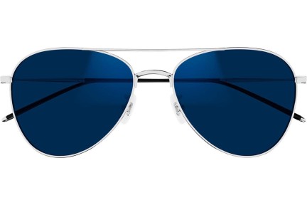 Okulary przeciwsłoneczne Mont Blanc MB0128S 009 blue-light [non-prescription] Pilotki (Aviator) Srebrne