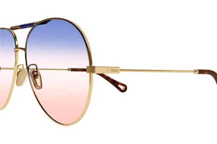 Okulary przeciwsłoneczne Chloe CH0113S 003 Pilotki (Aviator) Złote