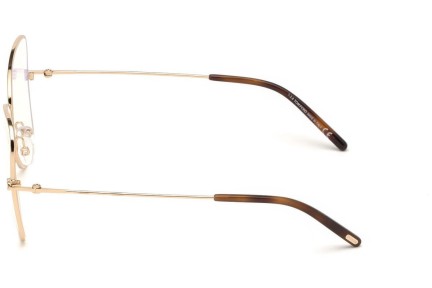 Okulary korekcyjne Tom Ford FT5571-B 028 Kocie oczy Złote