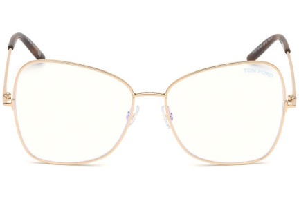 Okulary korekcyjne Tom Ford FT5571-B 028 Kocie oczy Złote