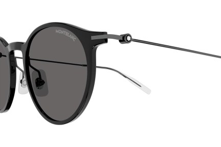 Okulary przeciwsłoneczne Mont Blanc MB0097S 005 Okrągłe Czarne