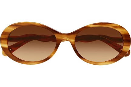 Okulary przeciwsłoneczne Chloe CH0088S 002 Owalne Havana