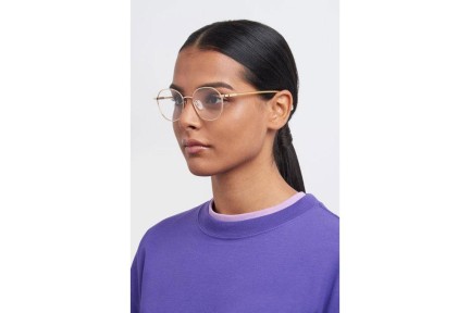 Okulary korekcyjne Polaroid PLDD456/G J5G Okrągłe Złote