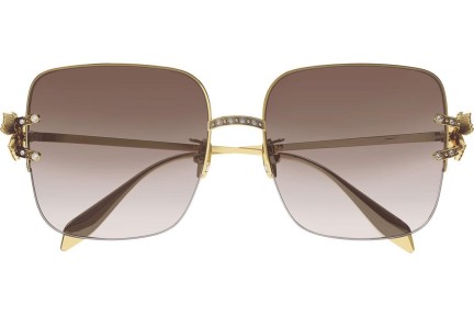 Okulary przeciwsłoneczne Alexander McQueen AM0371S 002 Kwadratowe Złote